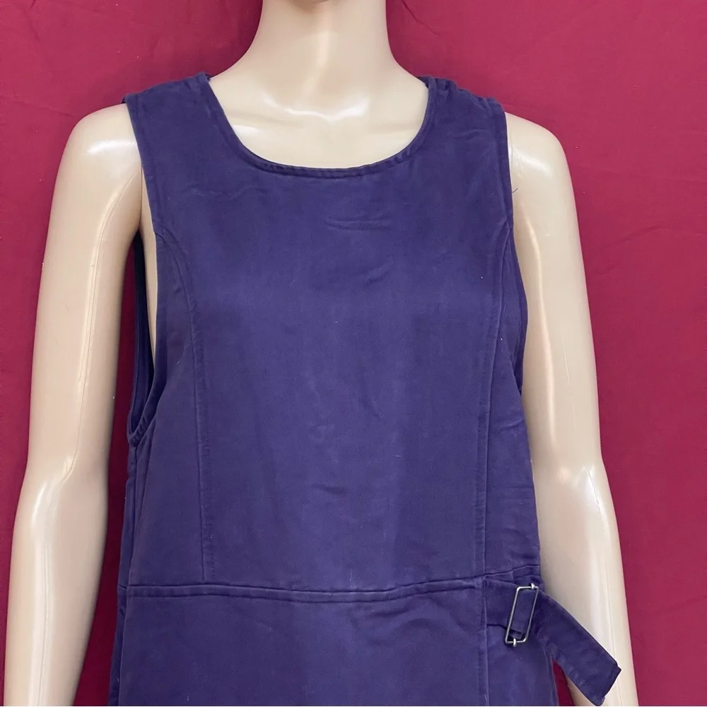 Vintage Premier International Eggplant Canvas Faux Wrap Sleeveless Jumper Small